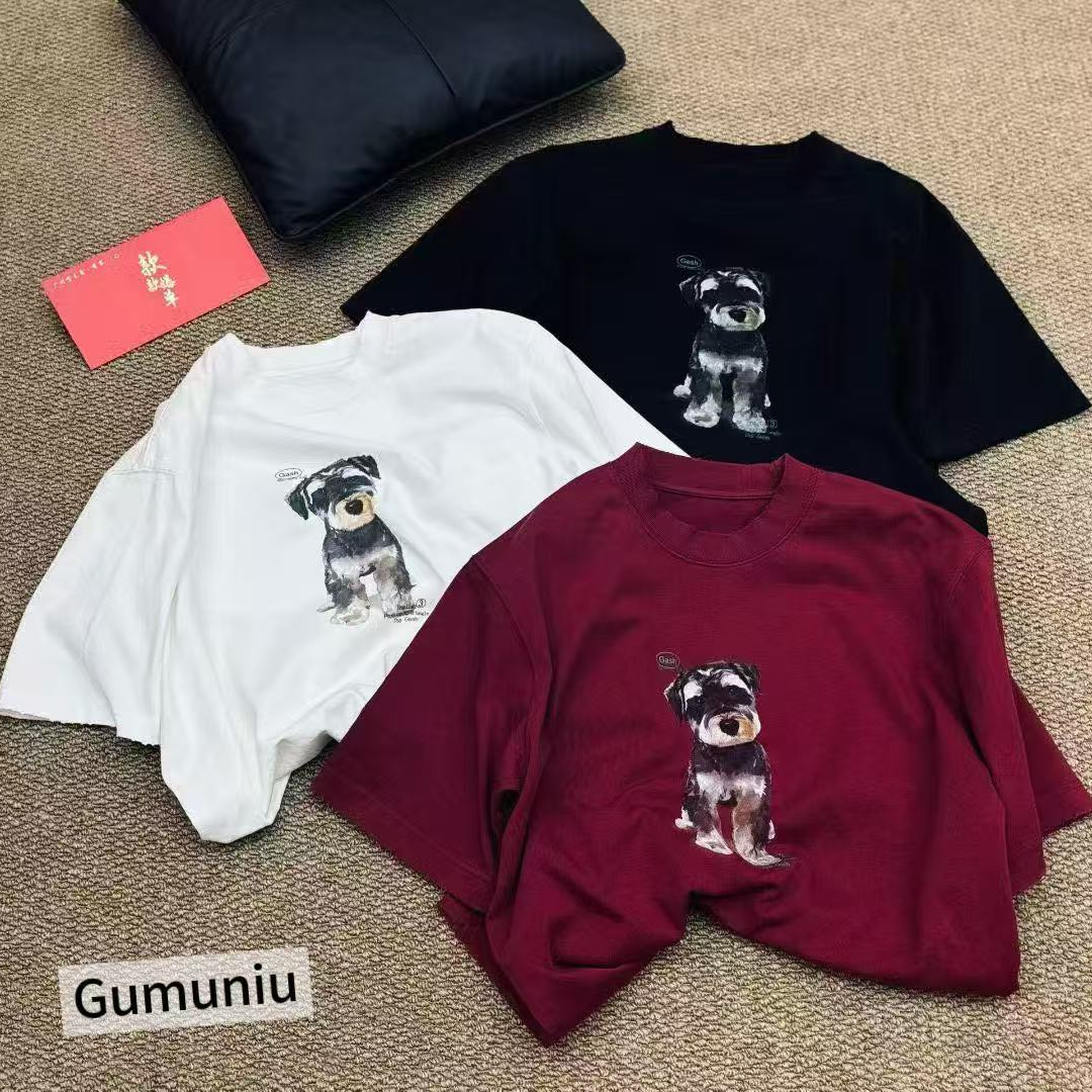 萌趣印花宽松男女同款休闲短袖T恤