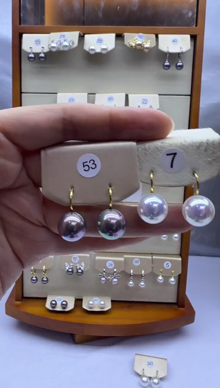 未镶嵌耳饰淡水珍珠7+53