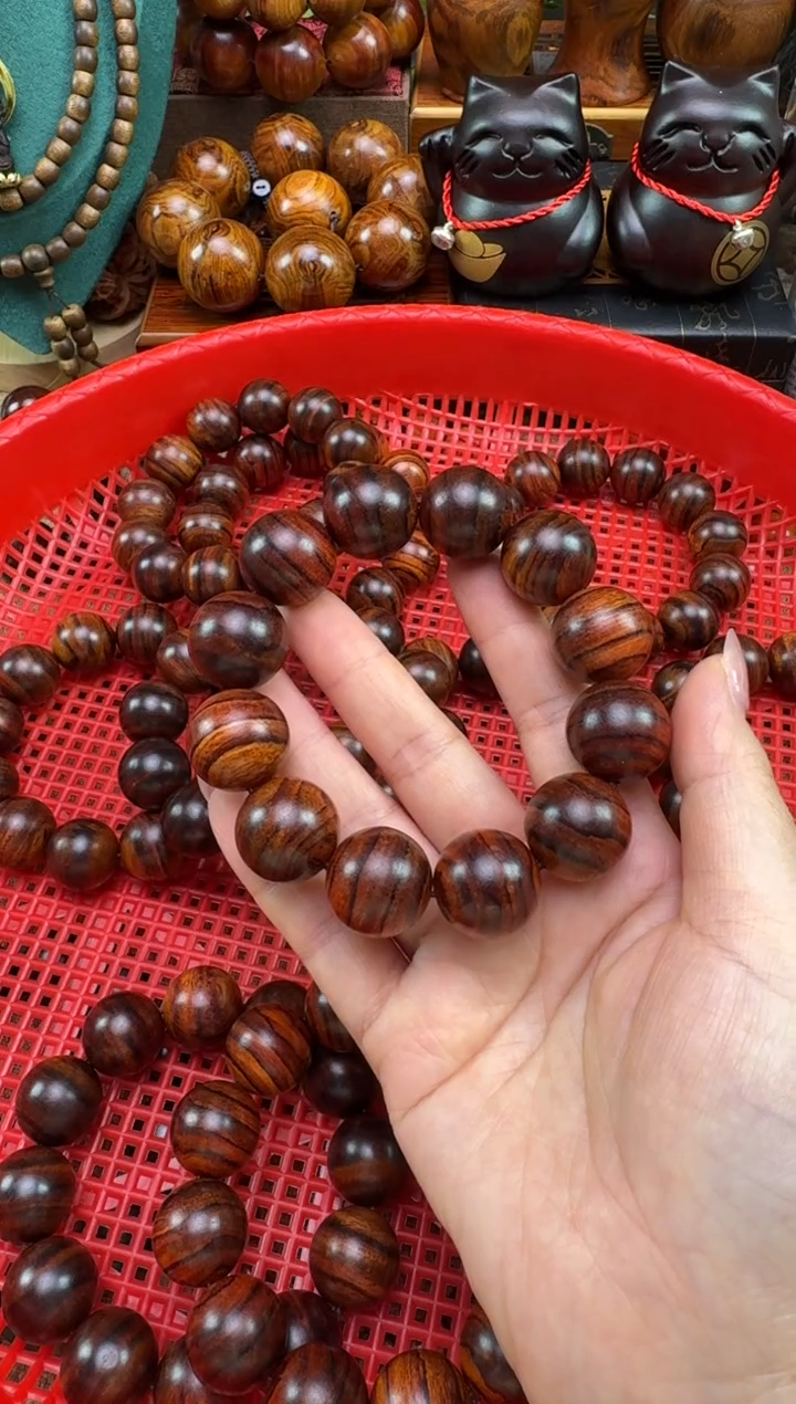 手串/手链黄花梨/降香黄檀海南黄花梨2.0虎皮纹单圈