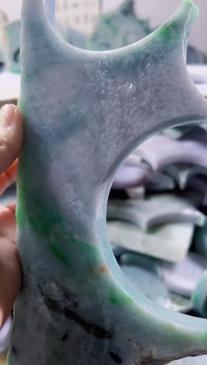 翡翠裸石缅甸翡翠A货柠3754