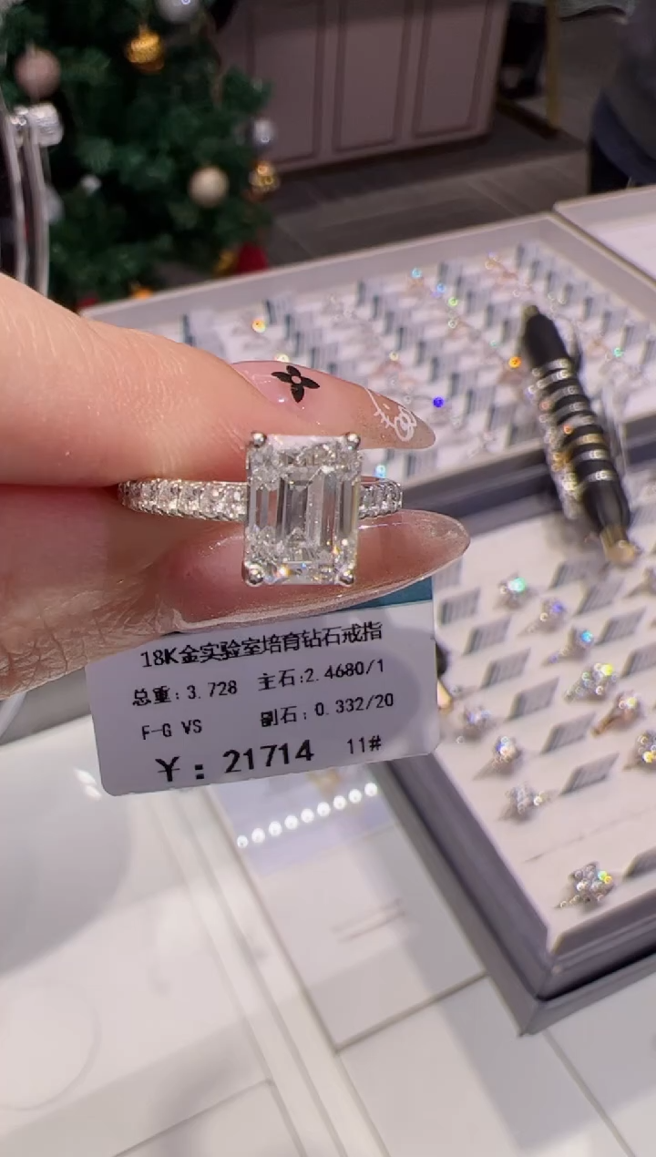 【闪购商品】实验室培育钻石18K金镶嵌@@00021827