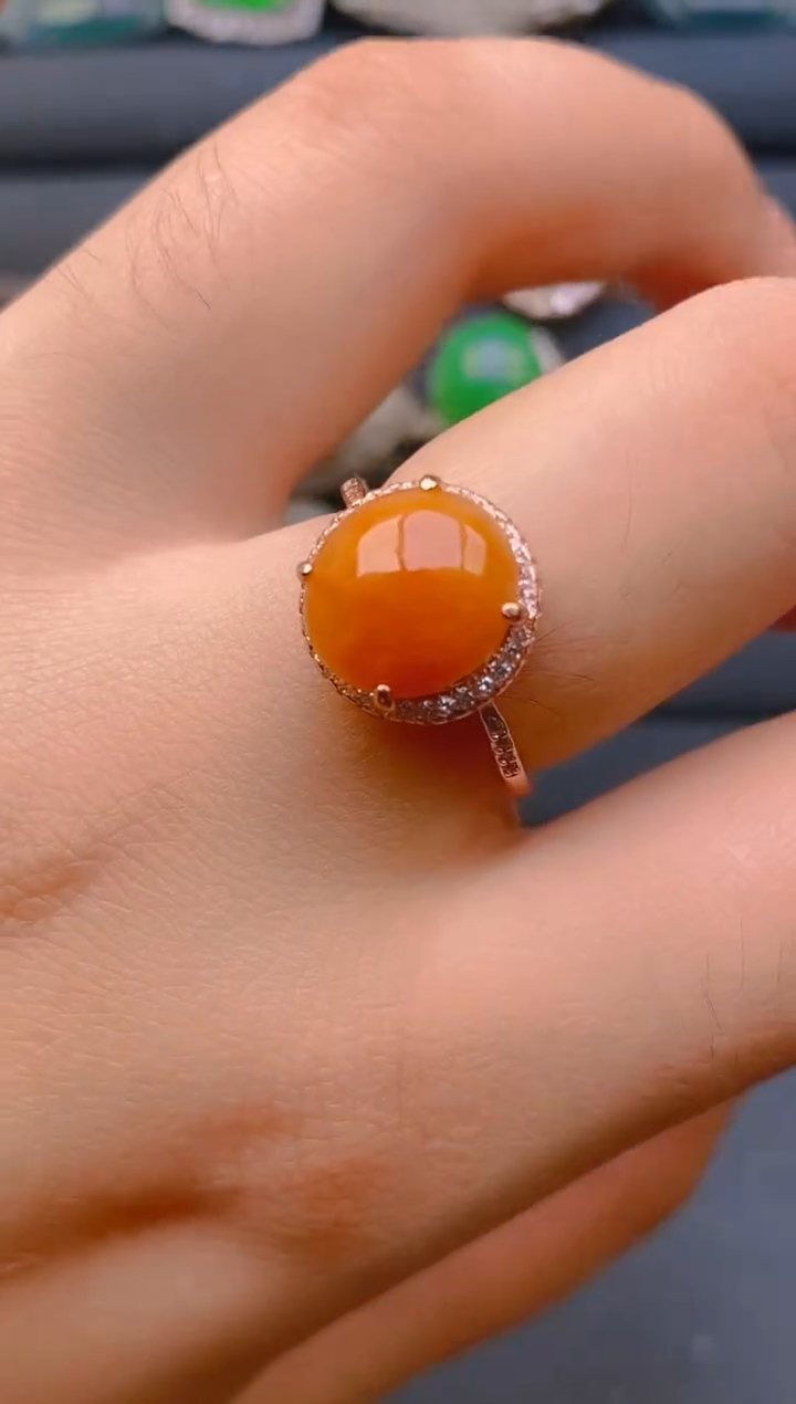 【闪购商品】翡翠戒指银S925镶嵌天然A货翡翠1