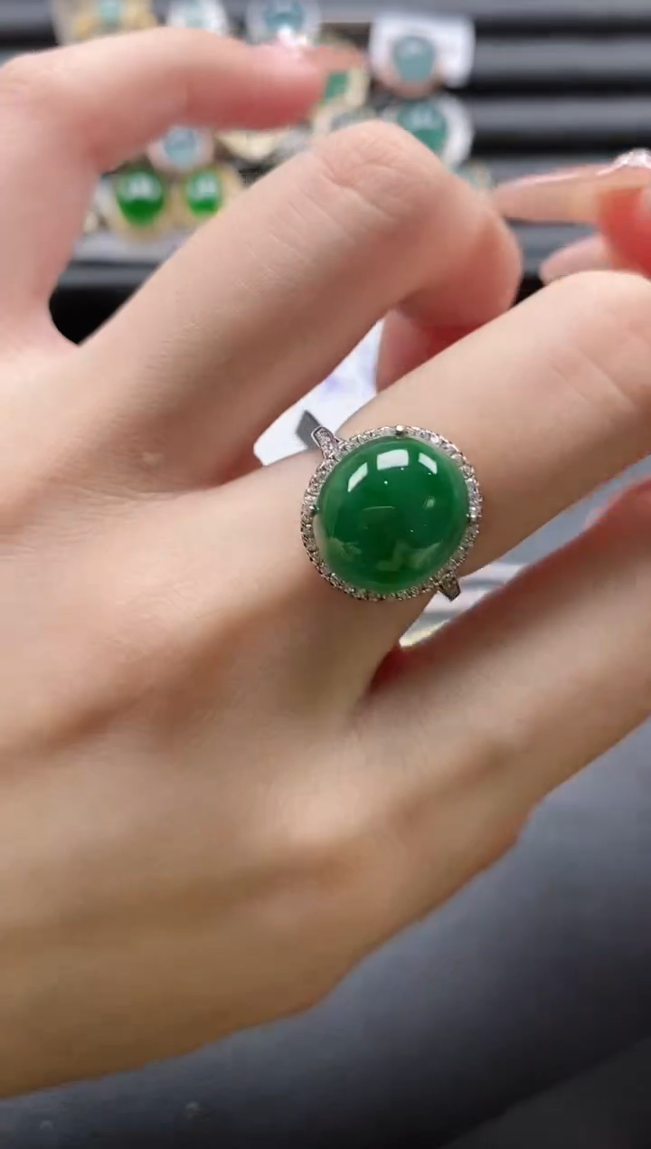 【闪购商品】翡翠戒指银S925镶嵌51151