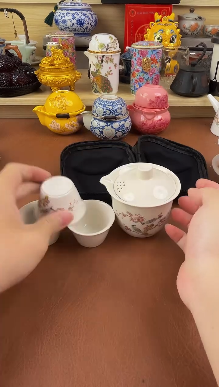 陶瓷茶具摆件旅行套组