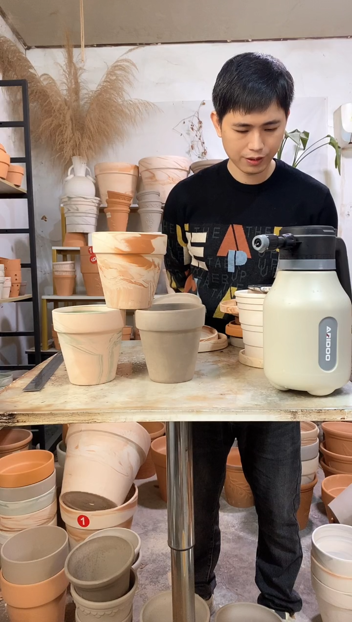 13*13陶盆3色组合 3盆无托