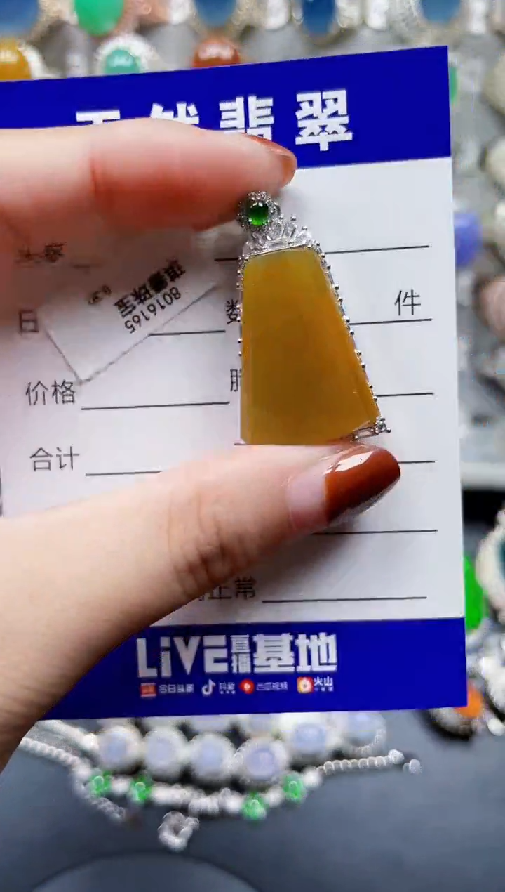 颈饰银S925镶嵌翡翠849