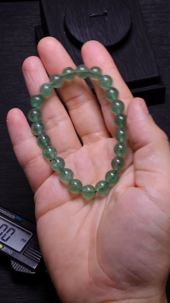 【闪购商品】水晶单圈未镶嵌Q031绿草莓晶单圈8mm