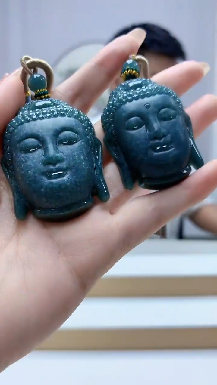 未镶嵌定制翡翠5028DD-毛货挂件一对149