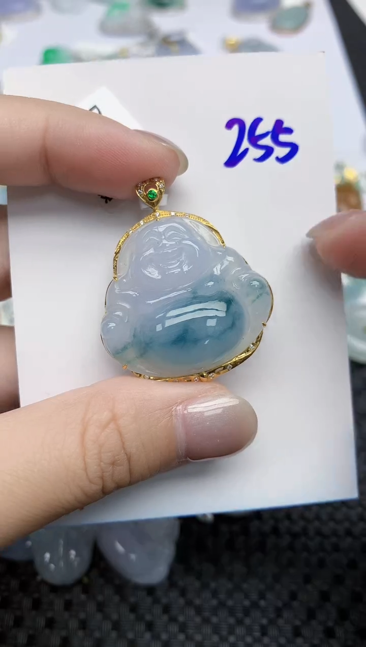 【闪购商品】翡翠颈饰18K金镶嵌天然翡翠A货