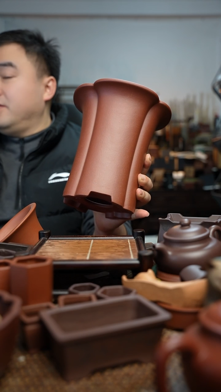 紫砂花盆幸***门長木軒精品紫砂