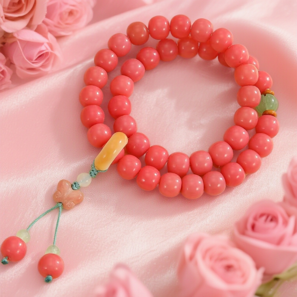 密桃四季春女款文玩高密高油根手持双圈菩提