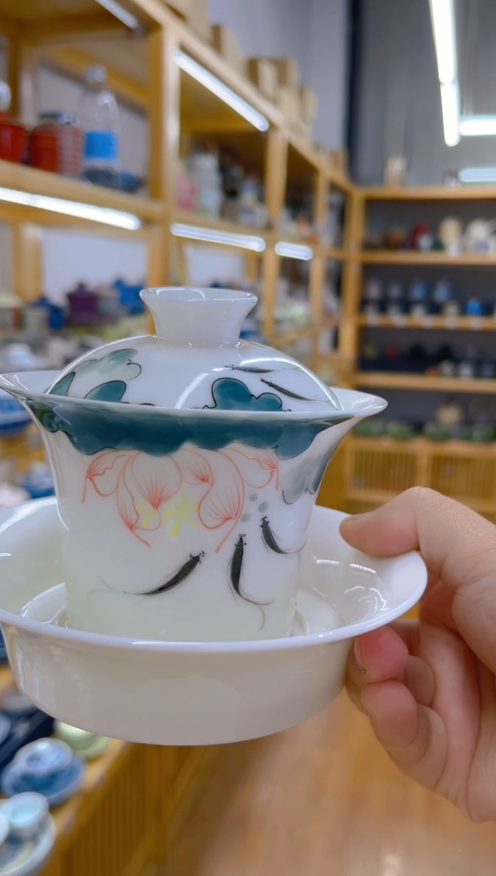 【闪购商品】好看的盖碗家用标准陶瓷012