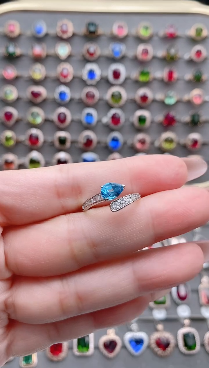 【闪购商品】托帕石戒指银S925镶嵌约1克拉