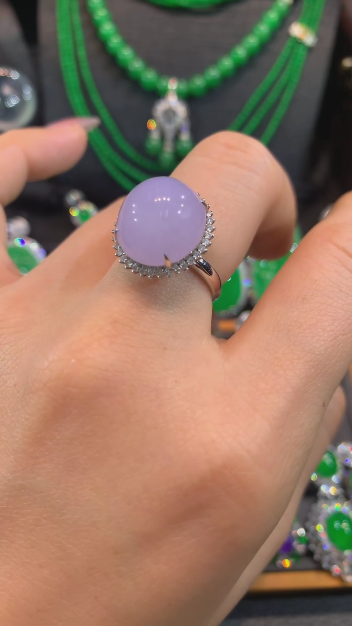 【闪购商品】翡翠戒指18K金镶嵌戒指