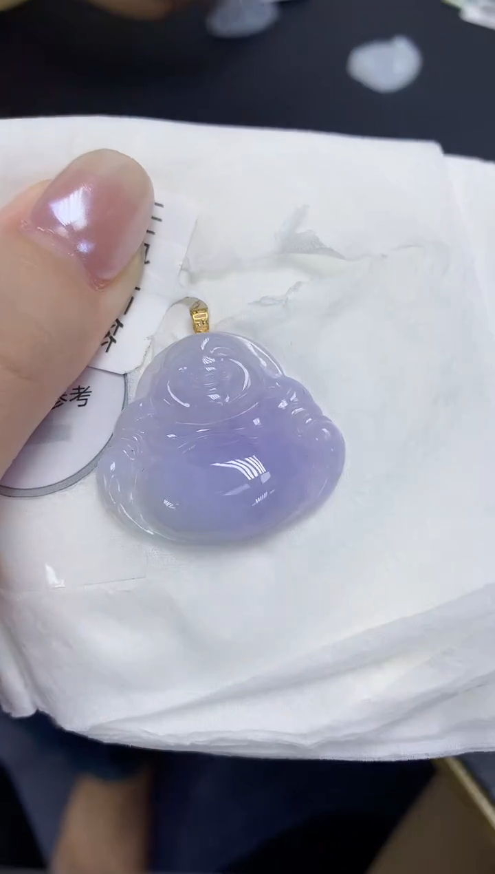 翡翠18K金镶嵌颈饰天然缅甸翡翠A货百元以上9元证书费自理