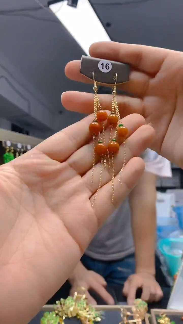 【闪购商品】翡翠耳饰合金332翡翠耳钩