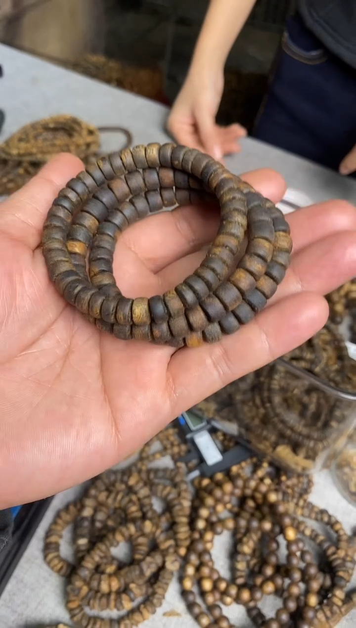 沉香手串汝湖白棋沉水级08算盘珠单圈手串9+多样性发一