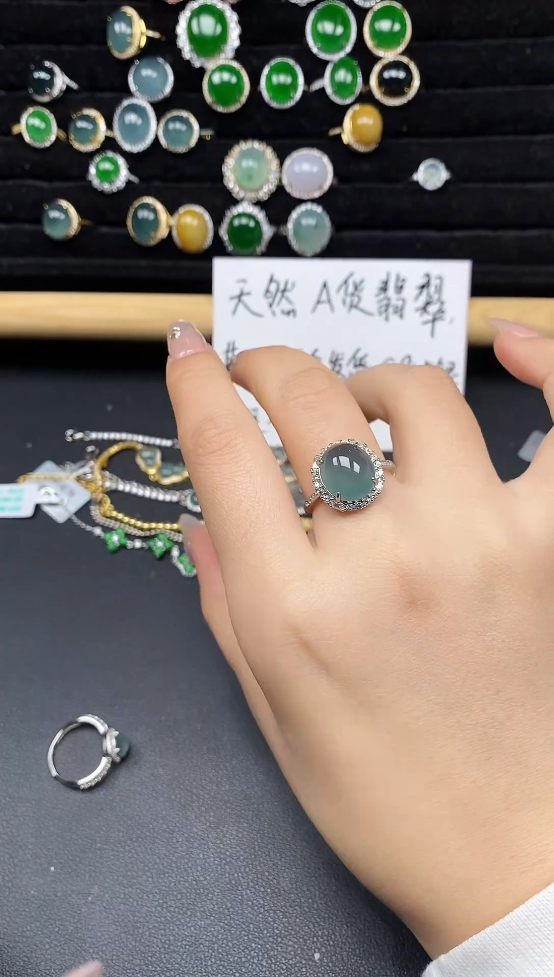 银S925镶嵌戒指翡翠428732