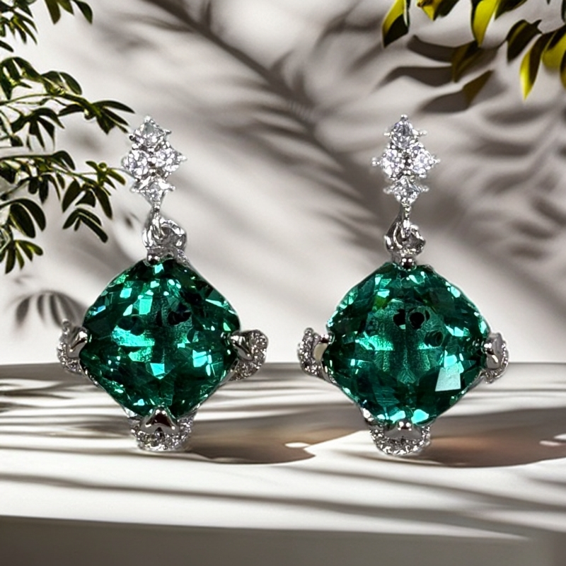 【高端定制】高贵奢藏级 祖母绿戒耳坠555