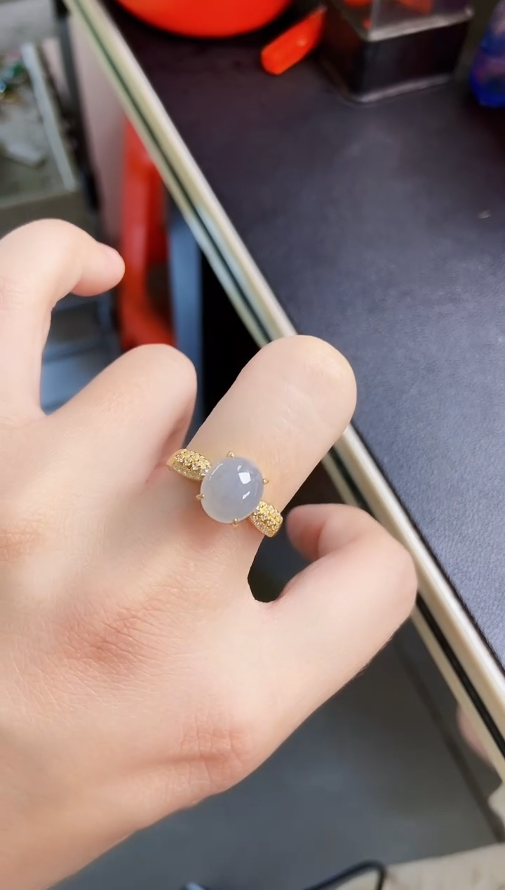 翡翠戒指银S925镶嵌4565464