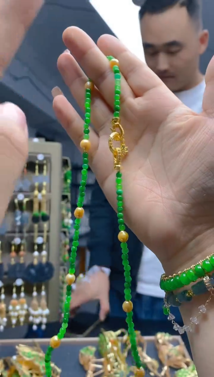 【闪购商品】翡翠耳饰合金0133翡翠锁骨链