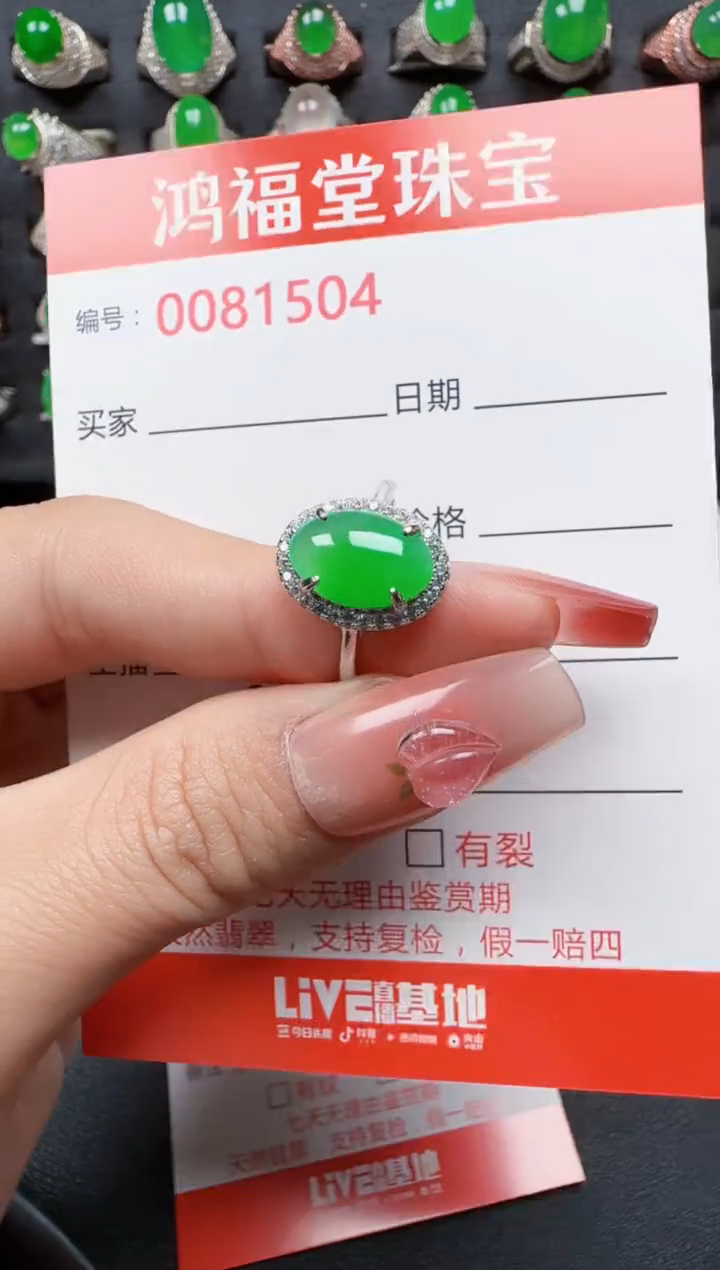 【闪购商品】翡翠戒指银S925镶嵌1504