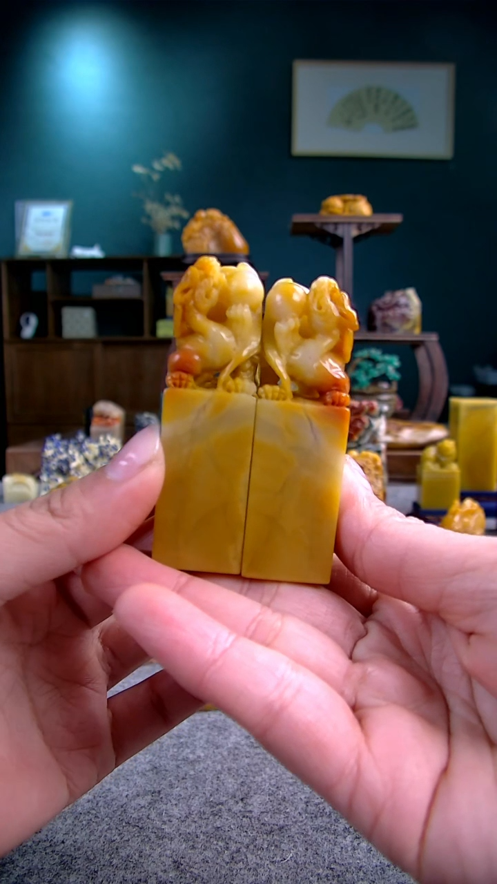 【闪购商品】老挝石北部黄螭虎对章2*2*7.0