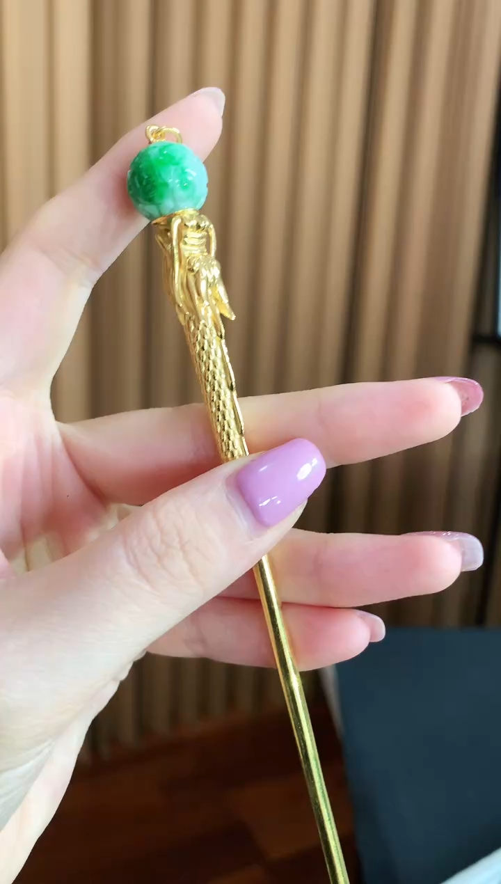 【闪购商品】翡翠吊坠(不含链)银S925镶嵌发簪