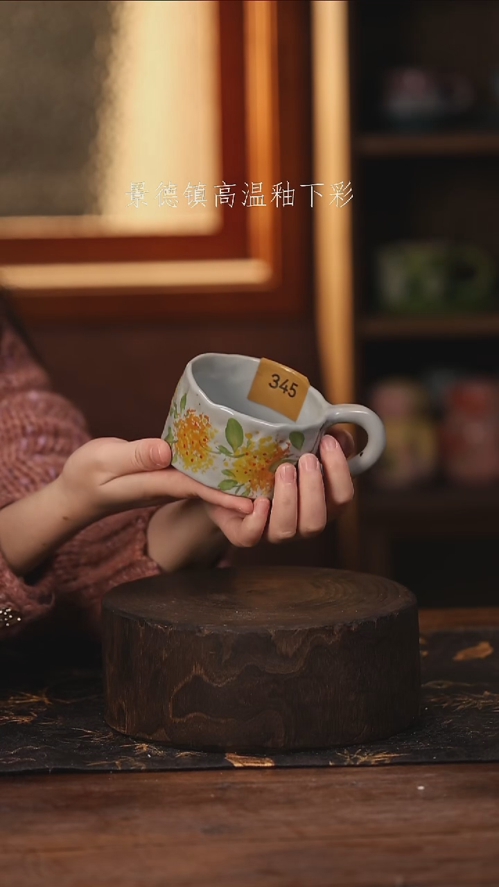 陶瓷景德镇高温釉下手绘陶瓷@L346@