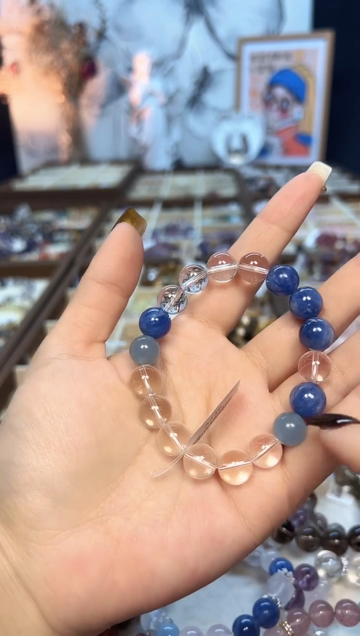 【闪购商品】水晶手链未镶嵌天然8A 白水晶+蓝晶