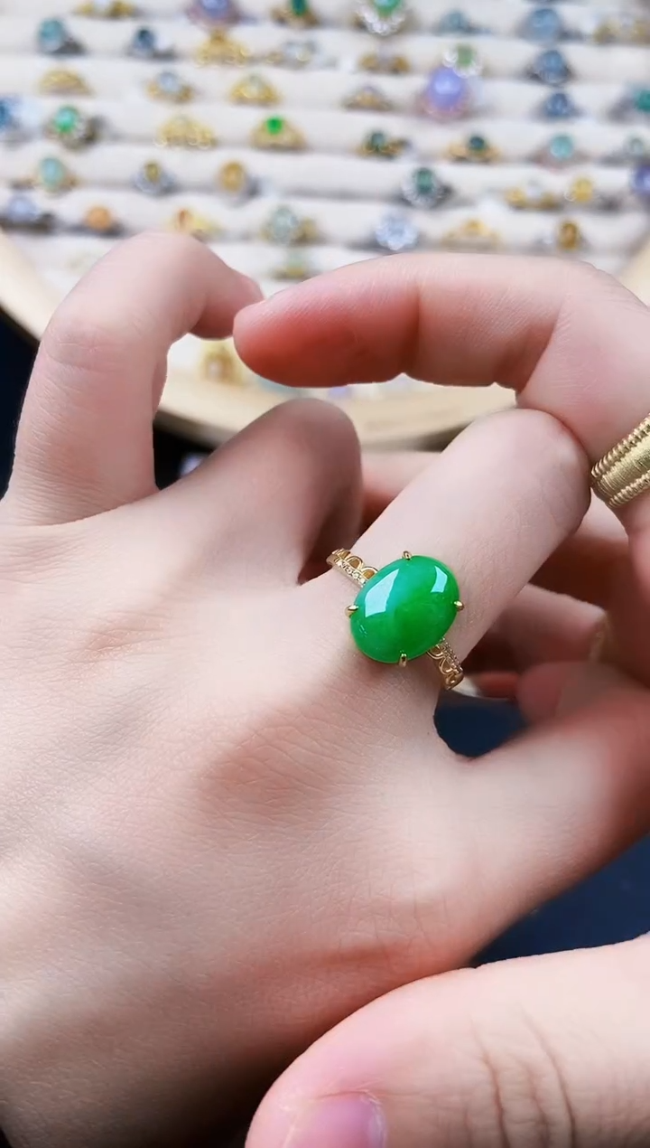 【闪购商品】翡翠戒指银S925镶嵌5434354353