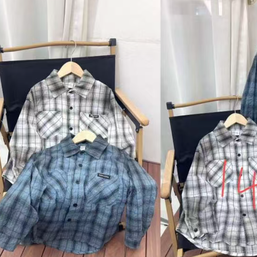 F081儿童新款春秋格子衬衫25251