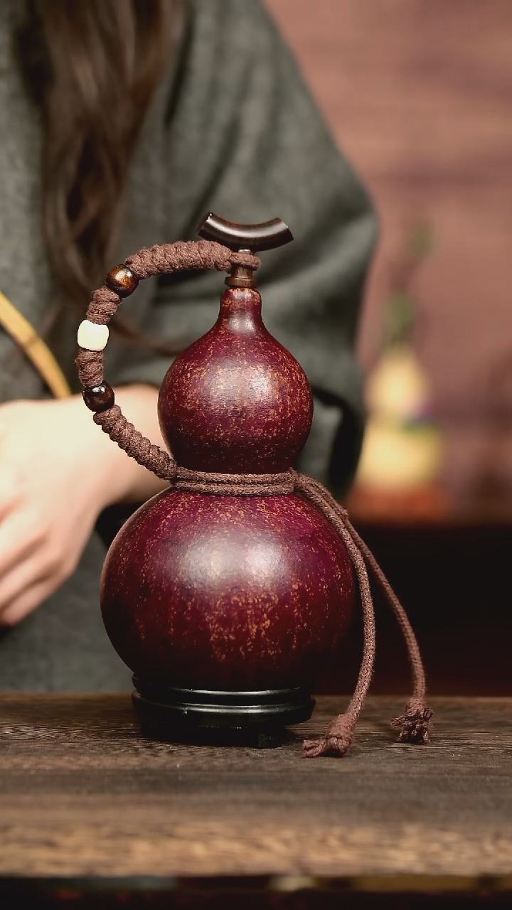 711号中药煮色  500ml左右 大漆葫芦水壶/酒壶 一物一拍