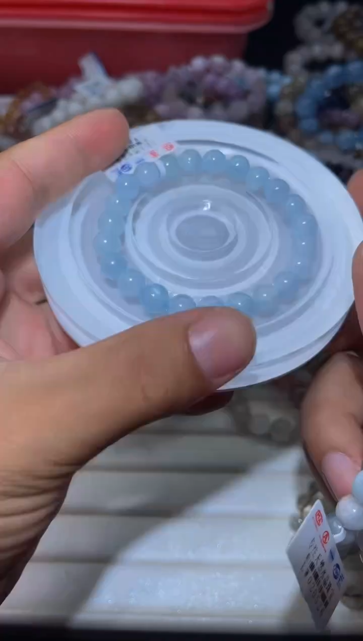 海蓝宝石手串未镶嵌L5-8mm海蓝宝单圈-多样性发其一