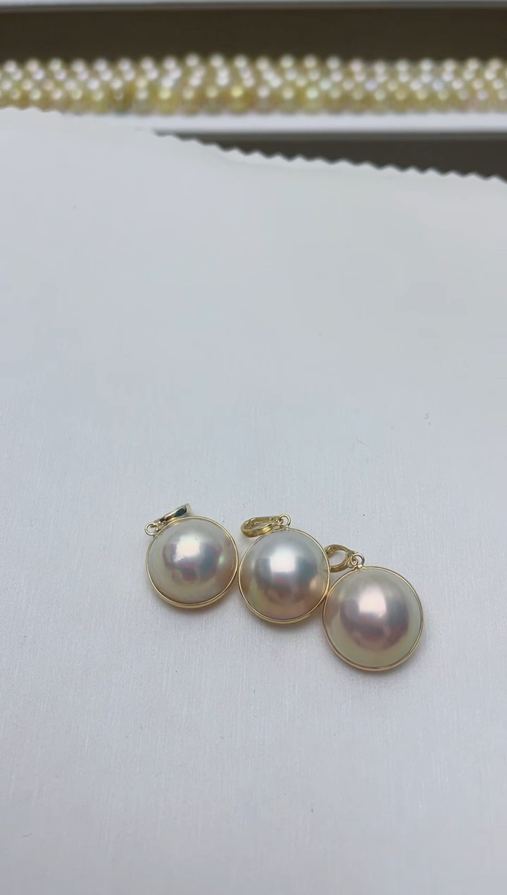 【闪购商品】拼合珍珠（马贝珠）颈饰18K金镶嵌A32商品多样性发其一