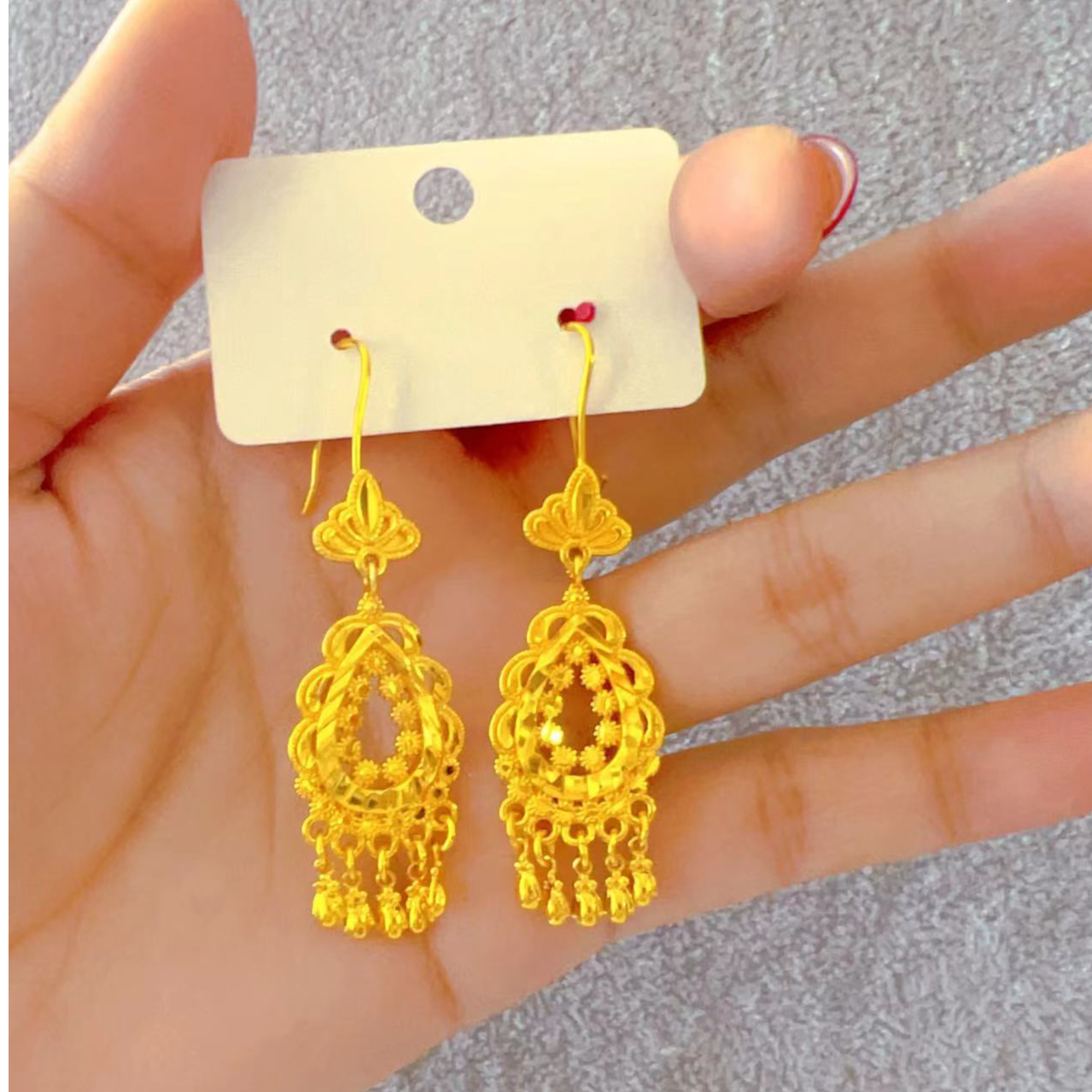 铜合金耳饰 铜合金耳饰 新款耳环爆款白搭时尚金色铜合金 