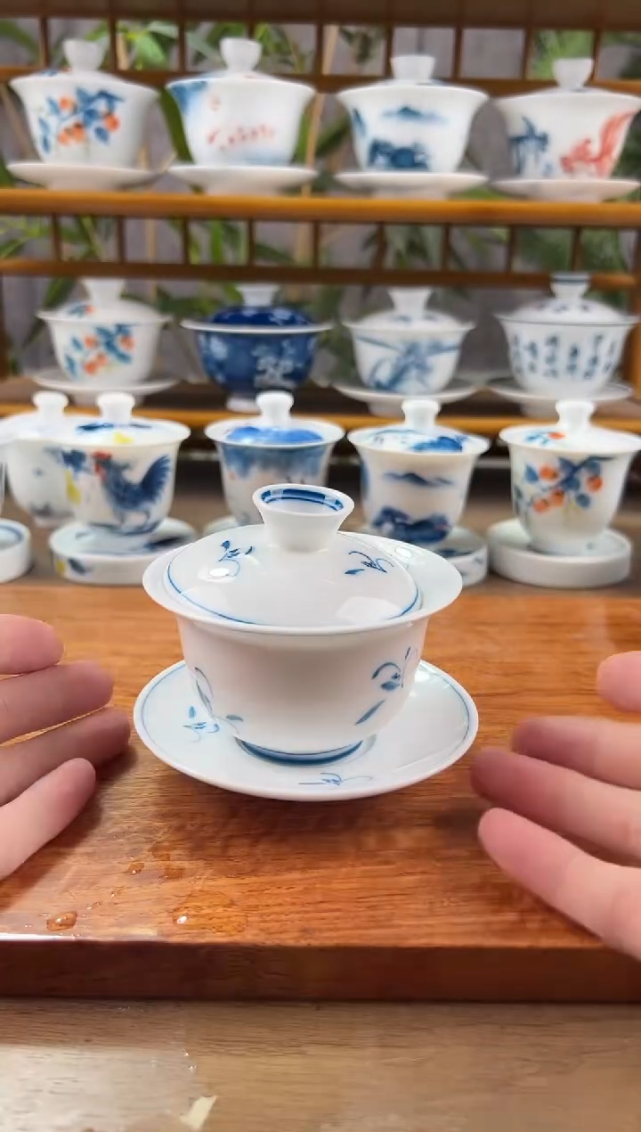 【闪购商品】微瑕玉兰130ml三才盖碗