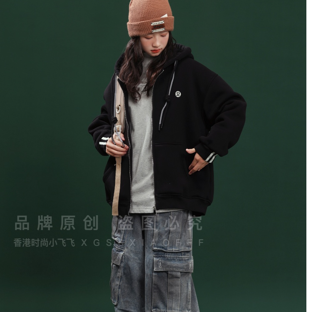 8572高端专享冬季连帽外套黑色（飞飞）