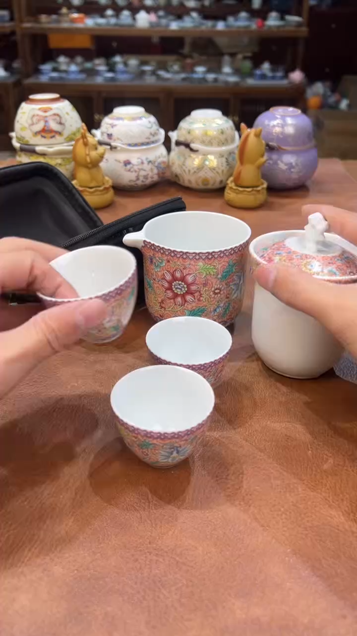 真的很便宜会开片的旅行茶具