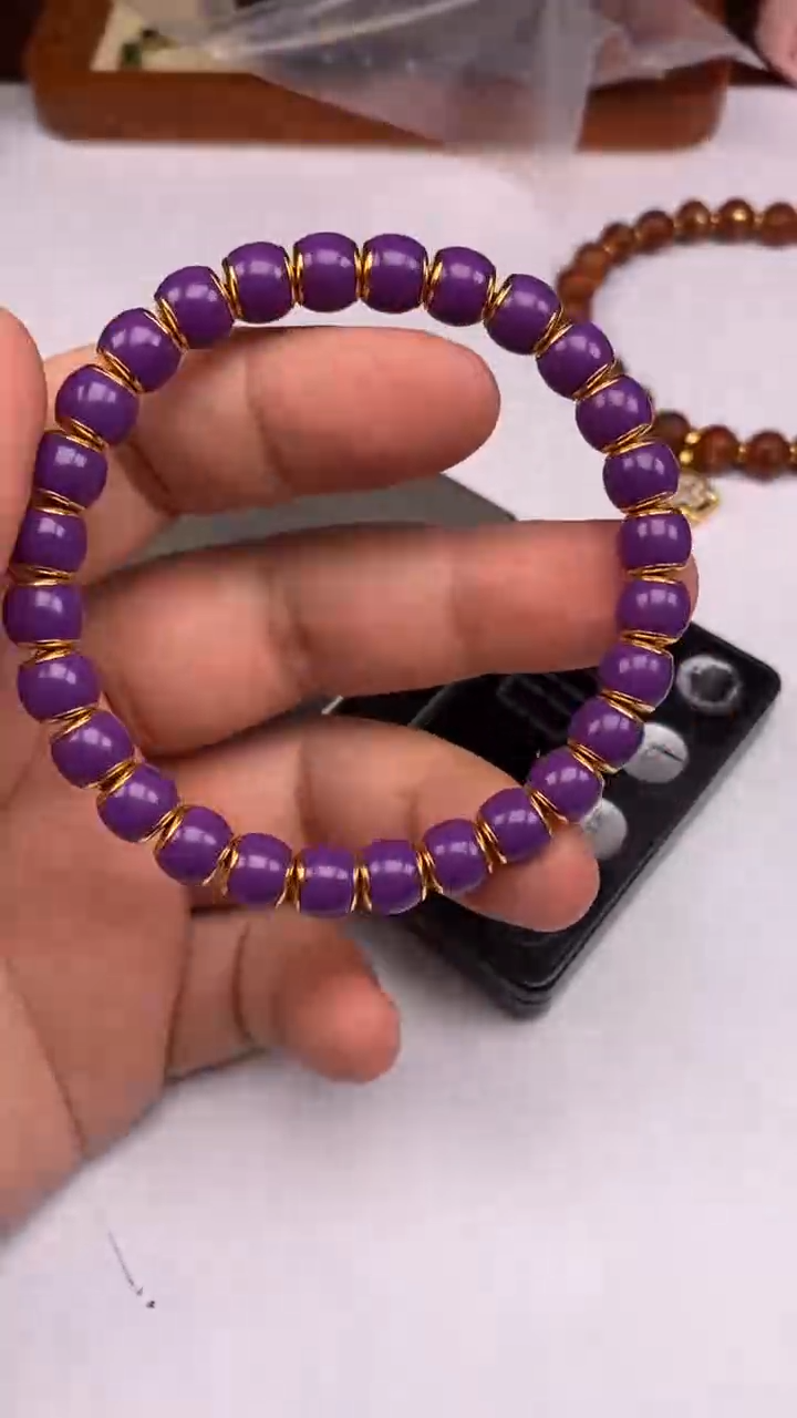 【闪购商品】和田玉手持22K金镶嵌玉手串