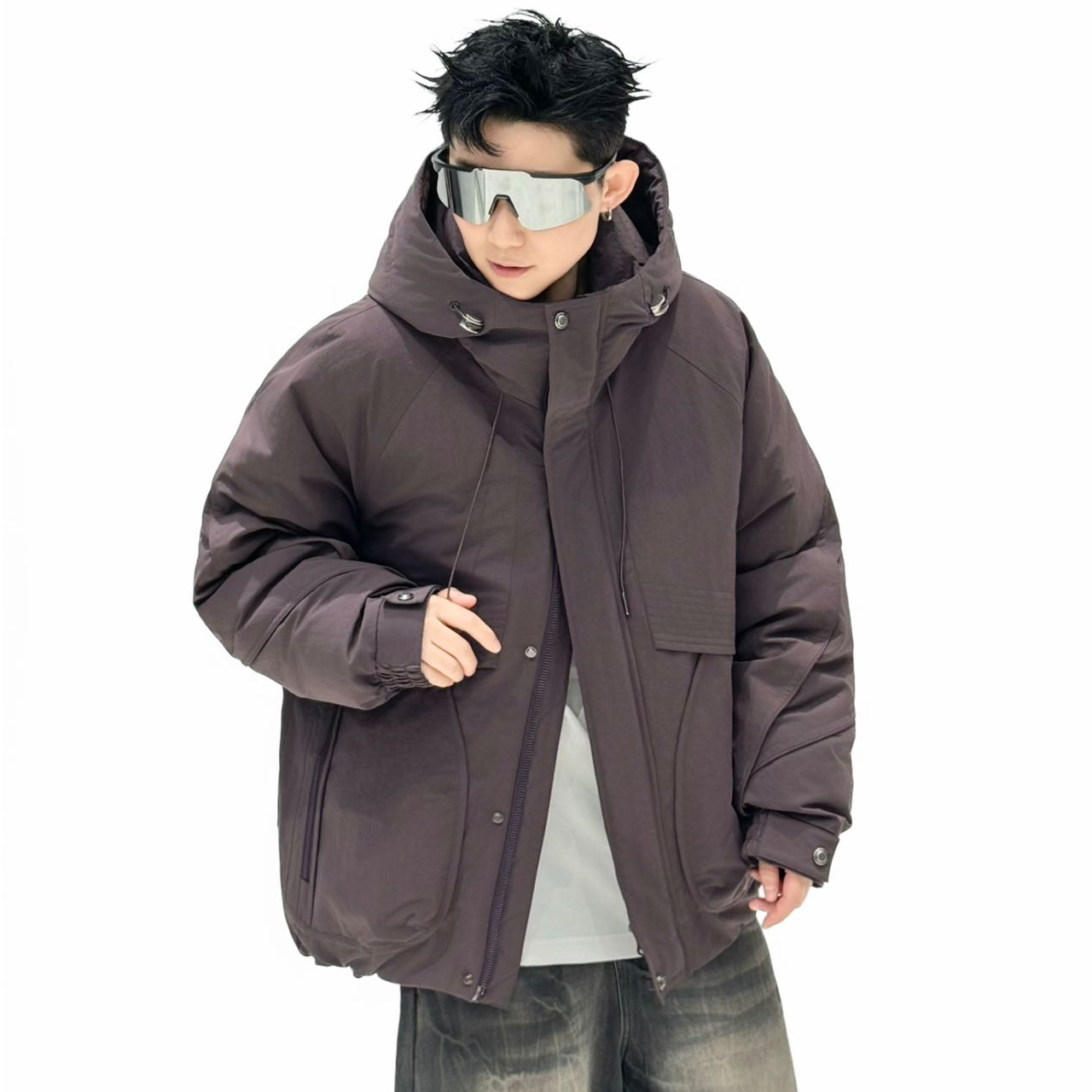 国标羽绒服连帽羽绒外套百搭保暖外套6918