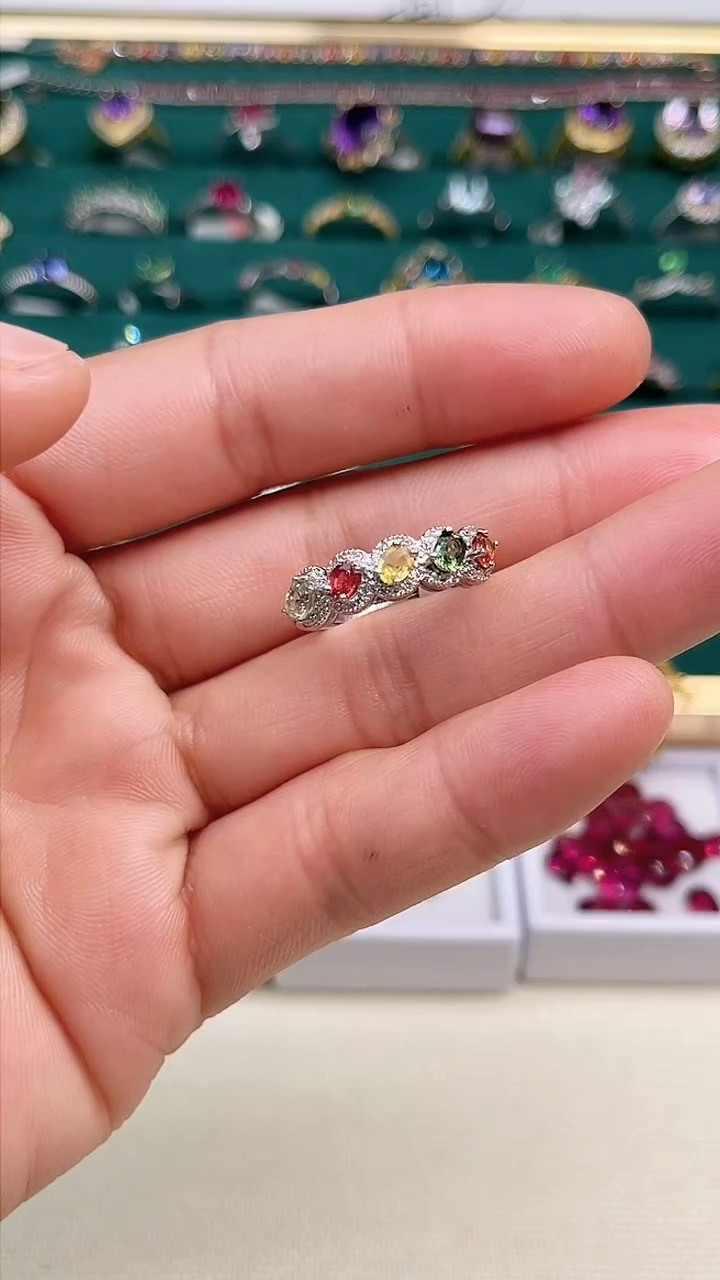 【闪购商品】蓝宝石戒指银S925镶嵌戒指