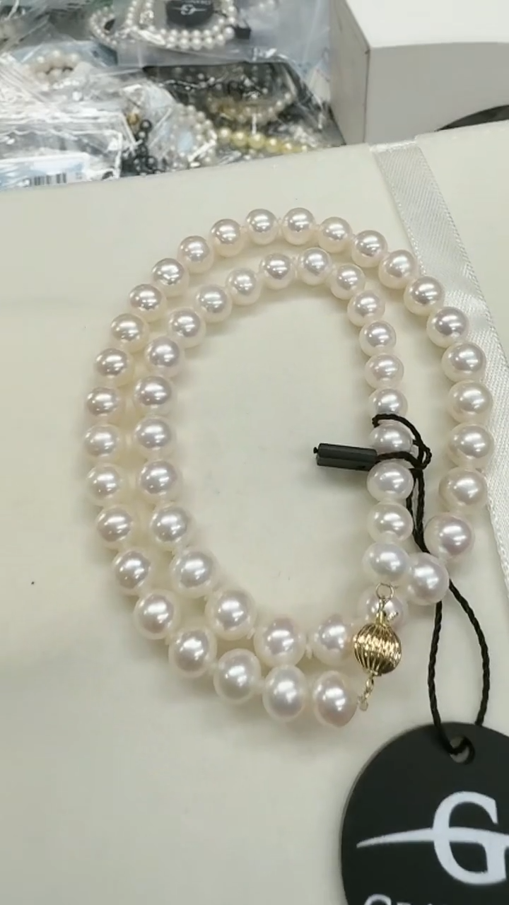 【闪购商品】淡水珍珠项链14K金镶嵌8-9mm（精品）