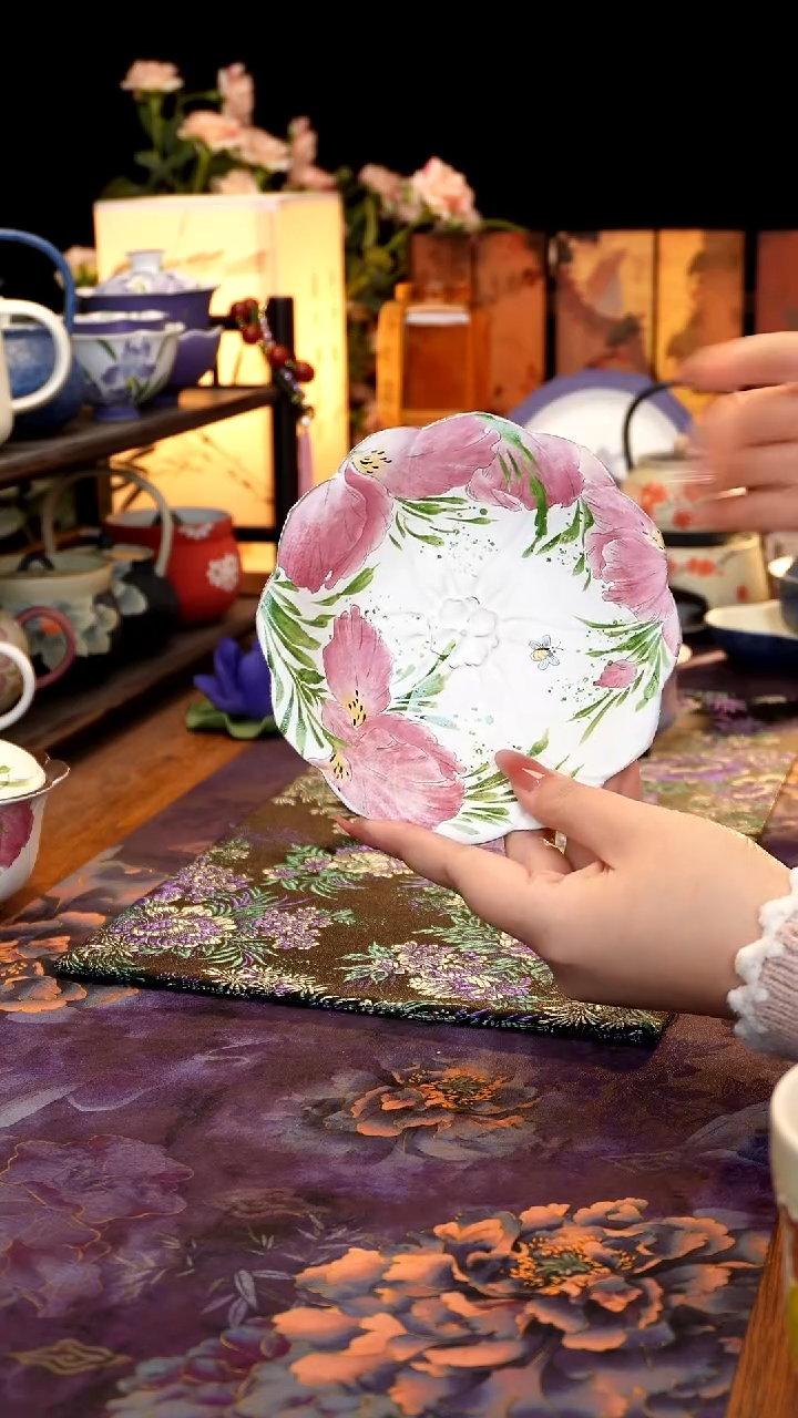 老岩泥盖碗的壶承····