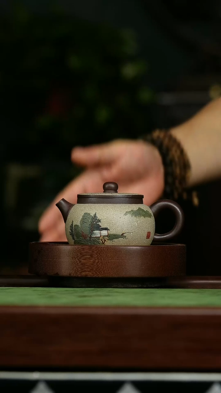 茶壶紫砂d28扁骨壶*李启山