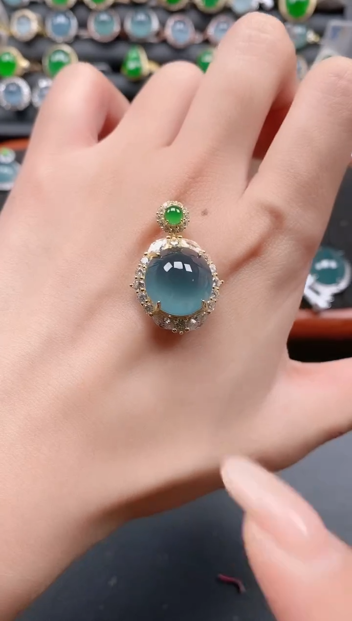 银S925镶嵌戒指翡翠1111