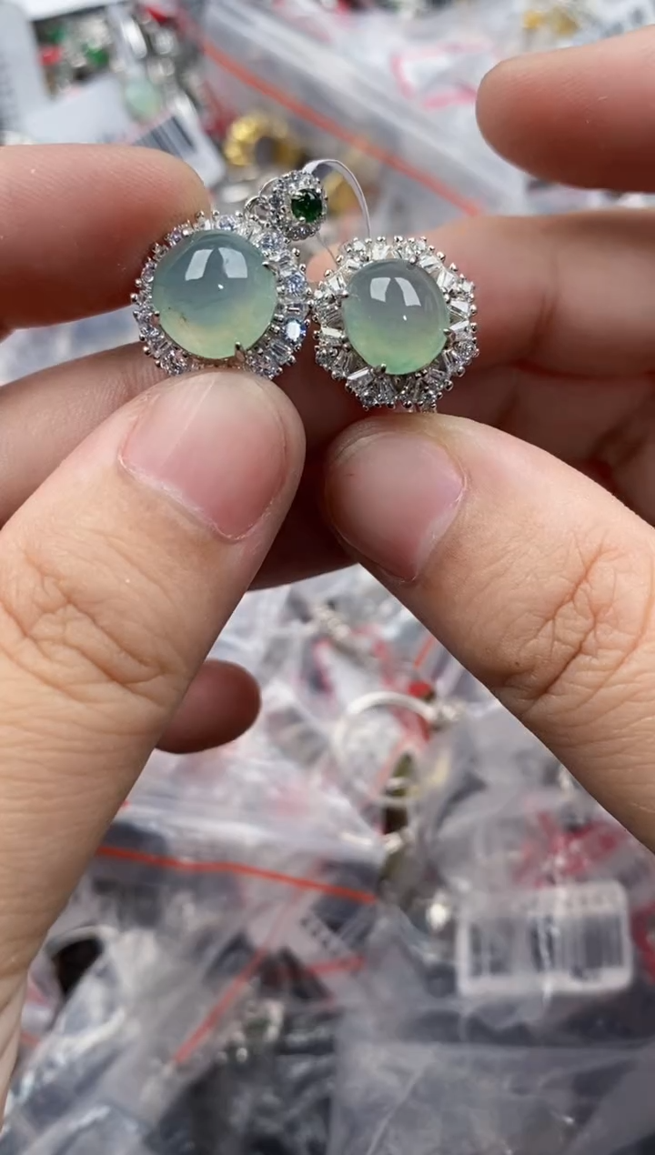 银S925镶嵌戒指翡翠1414   8