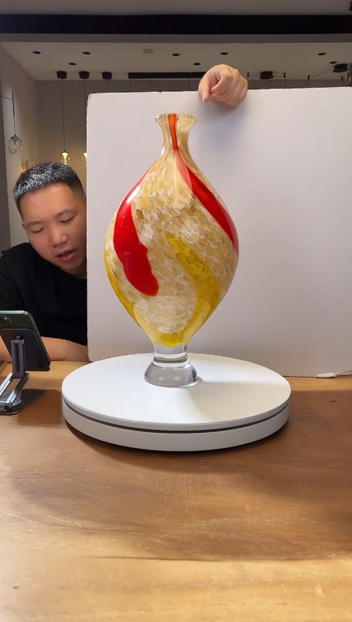 【闪购商品】茶宠巴比特美学 红黄条纹花器