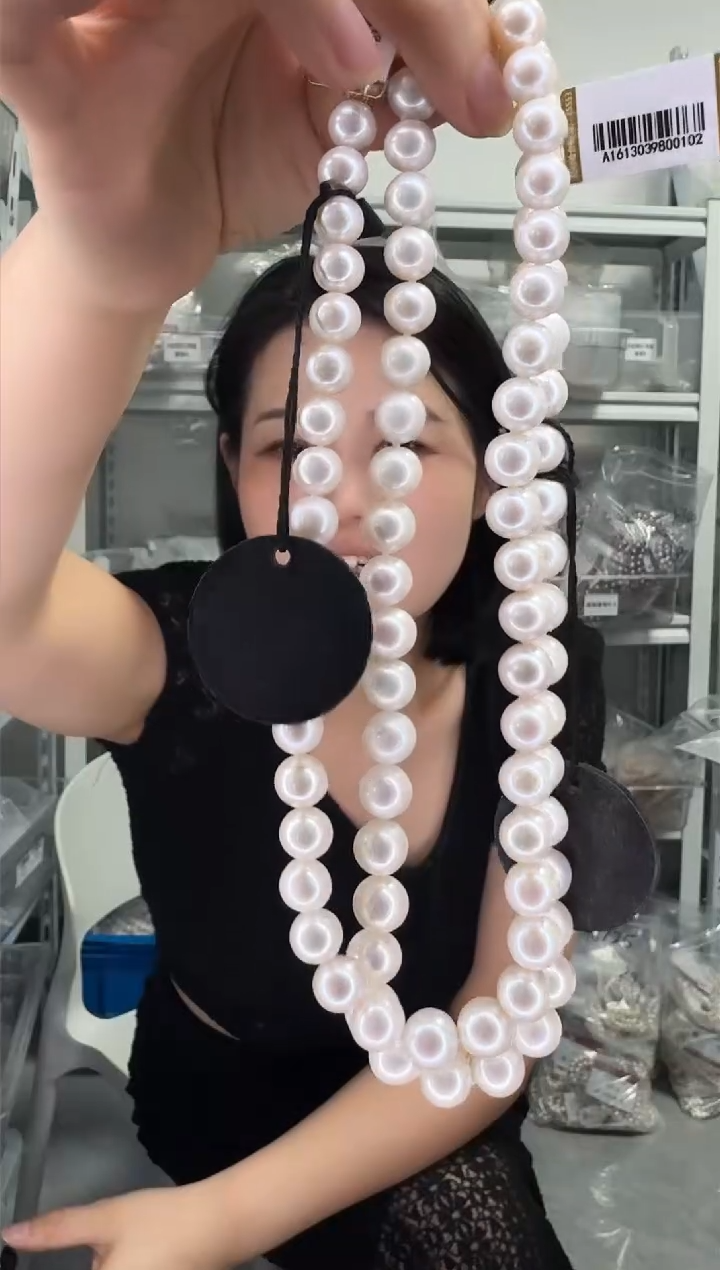 未镶嵌淡水珍珠NN黑标白珠项链多样性发货一件@@A1613