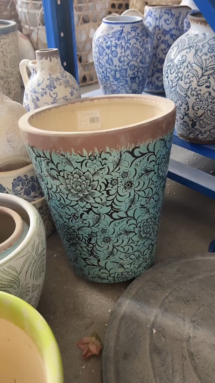 【闪购商品】陶瓷有孔微瑕花盆高32cm内口24cm